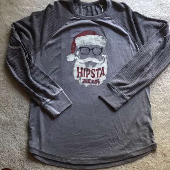 NEW “Hipsta please”  Christmas Santa burnout shirt - Picture 3 of 9